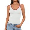 imageImily Bela Womens Rib Knitted Tank Tops Crew Neck Summer Tops Sleeveless Going Out Camis Casual Loose Fit 2025White