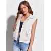 imageImily Bela Womens Sleeveless Jackets Zip Up Elastic Hem Lightweight Casual Summer Tops Anorak Outerwear VestsApricot