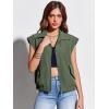 imageImily Bela Womens Sleeveless Jackets Zip Up Elastic Hem Lightweight Casual Summer Tops Anorak Outerwear VestsArmy Green