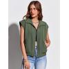 imageImily Bela Womens Sleeveless Jackets Zip Up Elastic Hem Lightweight Casual Summer Tops Anorak Outerwear VestsArmy Green
