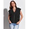 imageImily Bela Womens Sleeveless Jackets Zip Up Elastic Hem Lightweight Casual Summer Tops Anorak Outerwear VestsBlack