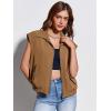 imageImily Bela Womens Sleeveless Jackets Zip Up Elastic Hem Lightweight Casual Summer Tops Anorak Outerwear VestsCoffee