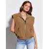 imageImily Bela Womens Sleeveless Jackets Zip Up Elastic Hem Lightweight Casual Summer Tops Anorak Outerwear VestsCoffee