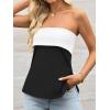 imageImily Bela Womens Strapless Tube Tops 2025 Trendy Sexy Backless Going Out Bandeau Top Side Split Summer Color Block OutfitsBlack