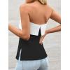 imageImily Bela Womens Strapless Tube Tops 2025 Trendy Sexy Backless Going Out Bandeau Top Side Split Summer Color Block OutfitsBlack