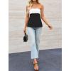 imageImily Bela Womens Strapless Tube Tops 2025 Trendy Sexy Backless Going Out Bandeau Top Side Split Summer Color Block OutfitsBlack