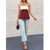 imageImily Bela Womens Strapless Tube Tops 2025 Trendy Sexy Backless Going Out Bandeau Top Side Split Summer Color Block OutfitsBurgundy