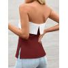 imageImily Bela Womens Strapless Tube Tops 2025 Trendy Sexy Backless Going Out Bandeau Top Side Split Summer Color Block OutfitsBurgundy