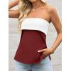 imageImily Bela Womens Strapless Tube Tops 2025 Trendy Sexy Backless Going Out Bandeau Top Side Split Summer Color Block OutfitsBurgundy