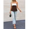 imageImily Bela Womens Strapless Tube Tops 2025 Trendy Sexy Backless Going Out Bandeau Top Side Split Summer Color Block OutfitsDark Brown