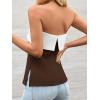 imageImily Bela Womens Strapless Tube Tops 2025 Trendy Sexy Backless Going Out Bandeau Top Side Split Summer Color Block OutfitsDark Brown