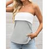 imageImily Bela Womens Strapless Tube Tops 2025 Trendy Sexy Backless Going Out Bandeau Top Side Split Summer Color Block OutfitsLight Grey