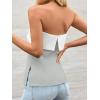 imageImily Bela Womens Strapless Tube Tops 2025 Trendy Sexy Backless Going Out Bandeau Top Side Split Summer Color Block OutfitsLight Grey