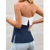 imageImily Bela Womens Strapless Tube Tops 2025 Trendy Sexy Backless Going Out Bandeau Top Side Split Summer Color Block OutfitsNavy