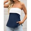 imageImily Bela Womens Strapless Tube Tops 2025 Trendy Sexy Backless Going Out Bandeau Top Side Split Summer Color Block OutfitsNavy