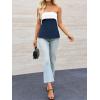 imageImily Bela Womens Strapless Tube Tops 2025 Trendy Sexy Backless Going Out Bandeau Top Side Split Summer Color Block OutfitsNavy