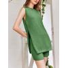 imageImily Bela Womens Summer Sweater Sets Sleeveless Knit Tank Tops Matching Shorts 2 Piece Beach Vacation OutfitsGreen