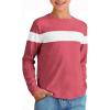 imageImily Bela Kids Boys T Shirts Casual Long Sleeve Color Block Tops Crewneck Loose Basic Tees 514 YearsRed