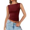 imageImily Bela Womens Going Out Casual Tank Tops 2025 Trendy Summer Basic Sleeveless Backless T Shirts Cute Slim Fit Y2K TeeBurgundy