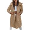 imageImily Bela Womens Long Quilted Puffer Jacket Lightweight Zip Up Hooded Drawstring Winter Coats Outerwear with PocketsDark Khaki