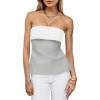 imageImily Bela Womens Strapless Tube Tops 2025 Trendy Sexy Backless Going Out Bandeau Top Side Split Summer Color Block OutfitsLight Grey