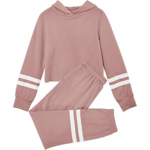 imageGirls Sweatsuits Crop Tops Hoodies and Sweatpants Athletic Clothing Lounge Sets