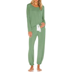 imageImily Bela Womens 2 Piece Jogger Sets Loungewear Outfits Long Sleeve Drawstring Tops Elastic Waist Pants Lounge Set TracksuitGreen