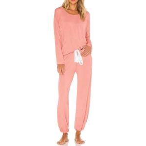 imageImily Bela Womens 2 Piece Jogger Sets Loungewear Outfits Long Sleeve Drawstring Tops Elastic Waist Pants Lounge Set TracksuitPink