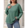 imageImily Bela Womens Plus Size Tops Crewneck Long Sleeve Top Super Soft Shirts Oversized Basic Tees Loose TunicDark Green