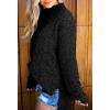 imageImily Bela Womens Fuzzy Knitted Sweater Sherpa Fleece Side Slit Full Sleeve Jumper OutwearsBlack