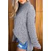 imageImily Bela Womens Fuzzy Knitted Sweater Sherpa Fleece Side Slit Full Sleeve Jumper OutwearsGrey