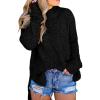 imageImily Bela Womens Fuzzy Knitted Sweater Sherpa Fleece Side Slit Full Sleeve Jumper OutwearsBlack