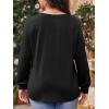 image:imageImily Bela Womens Plus Size Shirts Long Sleeve Dressy Casual Tops Blouses Fashion Pleated Tunics Black