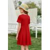 image:imageImily Bela Girls Summer Short Sleeve Dress A Line Swing Basic Skater Twirl Party Dresses 514 YearsRed