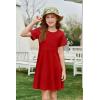 image:imageImily Bela Girls Summer Short Sleeve Dress A Line Swing Basic Skater Twirl Party Dresses 514 YearsRed