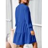 image:imageImily Bela Womens Fall Long Sleeve Tunic Dress Casual V Neck Loose Ruffle Tiered DressAblue
