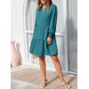 image:imageImily Bela Womens Fall Long Sleeve Tunic Dress Casual V Neck Loose Ruffle Tiered DressAlake Blue