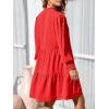 image:imageImily Bela Womens Fall Long Sleeve Tunic Dress Casual V Neck Loose Ruffle Tiered DressAred