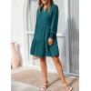 image:imageImily Bela Womens Fall Long Sleeve Tunic Dress Casual V Neck Loose Ruffle Tiered DressAteal