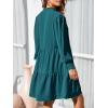 image:imageImily Bela Womens Fall Long Sleeve Tunic Dress Casual V Neck Loose Ruffle Tiered DressAteal