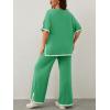 image:imageImily Bela Womens Plus Size Lounge Sets 2 Piece Outfits Short Sleeve Pullover Tops Wide Leg Pants Summer Travel OutfitsMint Green