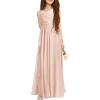 image:imageImily Bela Girls ALine Halter Dress Junior Bridesmaid Flower Girl Flowy Chiffon Maxi Dresses Wedding Party Pageant GownLight Pink