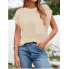 image:imageImily Bela Summer Fall Short Sleeve Sweater for Women 2026 Crew Neck Ribbed Knit Vests Trendy Pullover TopsBeige