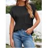 image:imageImily Bela Summer Fall Short Sleeve Sweater for Women 2026 Crew Neck Ribbed Knit Vests Trendy Pullover TopsBlack