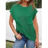 image:imageImily Bela Summer Fall Short Sleeve Sweater for Women 2026 Crew Neck Ribbed Knit Vests Trendy Pullover TopsGreen