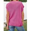 image:imageImily Bela Summer Fall Short Sleeve Sweater for Women 2026 Crew Neck Ribbed Knit Vests Trendy Pullover TopsPink