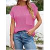 image:imageImily Bela Summer Fall Short Sleeve Sweater for Women 2026 Crew Neck Ribbed Knit Vests Trendy Pullover TopsPink