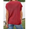 image:imageImily Bela Summer Fall Short Sleeve Sweater for Women 2026 Crew Neck Ribbed Knit Vests Trendy Pullover TopsRed