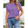 image:imageImily Bela Summer Fall Short Sleeve Sweater for Women 2026 Crew Neck Ribbed Knit Vests Trendy Pullover TopsViolet