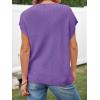 image:imageImily Bela Summer Fall Short Sleeve Sweater for Women 2026 Crew Neck Ribbed Knit Vests Trendy Pullover TopsViolet